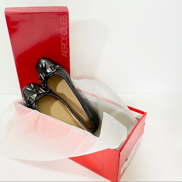 🏝 NWT Aeropostale Mint Jule Black Ballet Flat Womens Size 7 - Picture 3 of 13